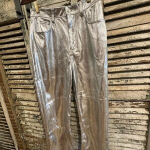 Abercrombie & Fitch Metallic Silver Pants